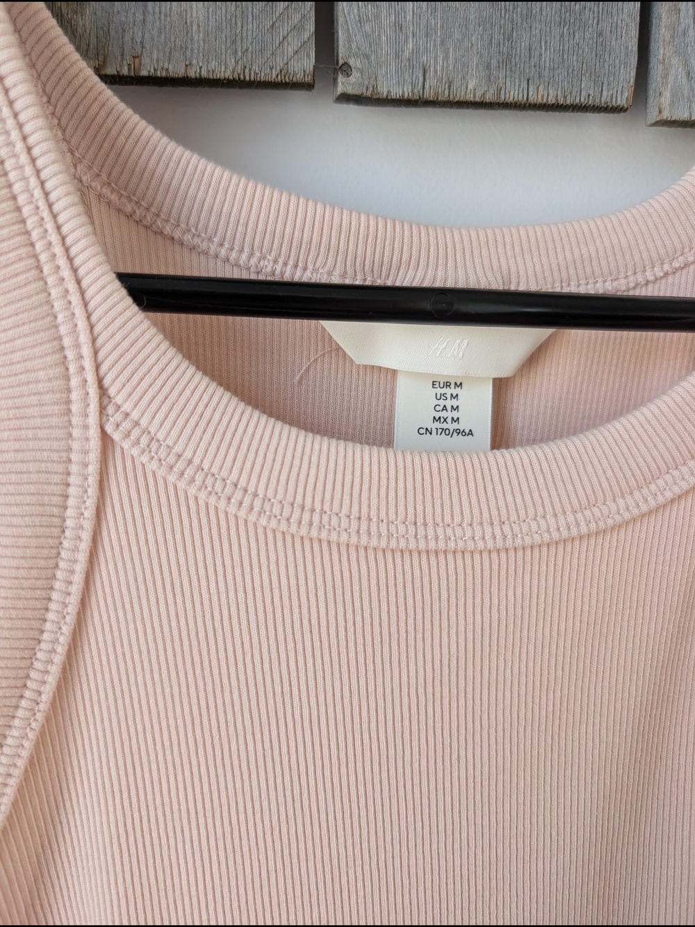 H&M Ribbed Tank Top - Pale Pink - Picture 2 of 3